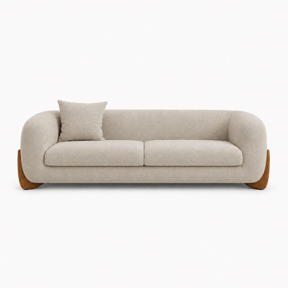 Sofá de 3 Cuerpos Boomerang Beige Fabiani Home