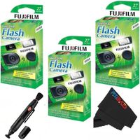 CÁMARA DESECHABLE FUJIFILM QUICKSNAP FLASH 400 LÁPIZ LIMPIADOR DE LENTES - SET 4 PZS