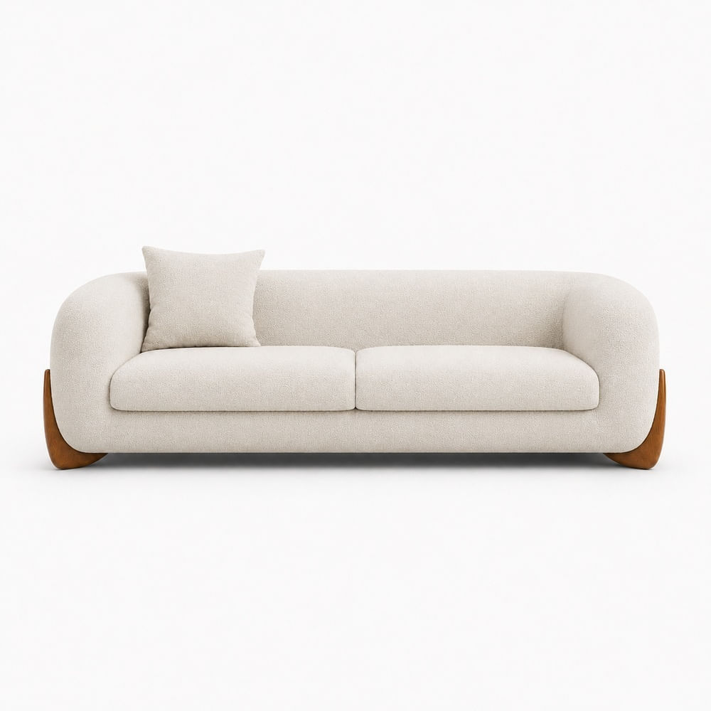 Sofá de 3 Cuerpos Boomerang Ivory Fabiani Home