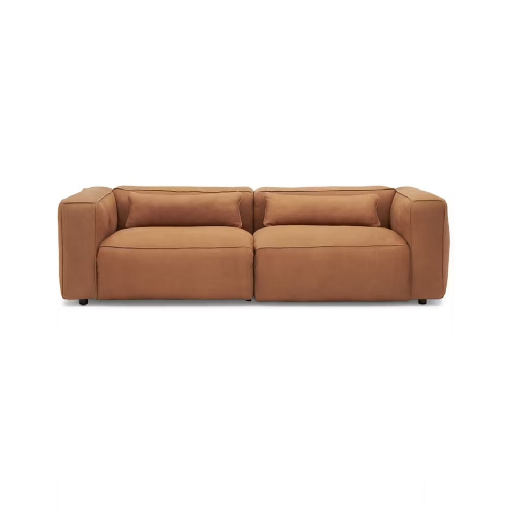 Sofá de 3 Cuerpos Bob Cuero Pranna Camel 1 Fabiani Home