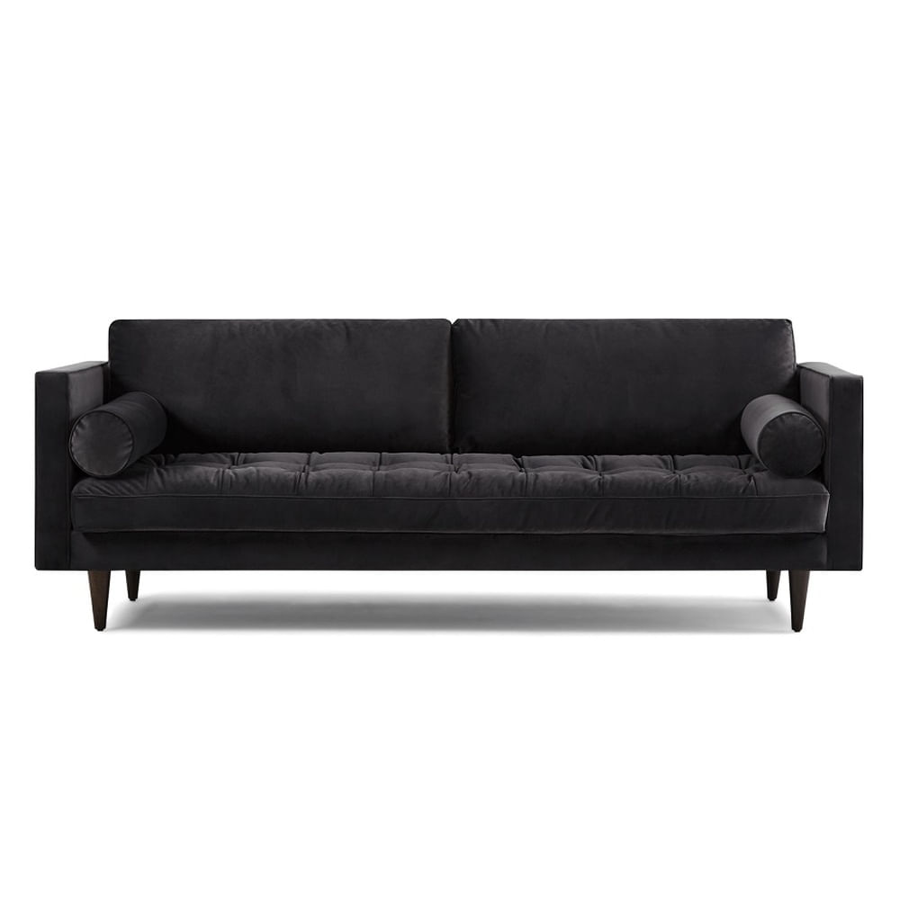 Sofá de 3 Cuerpos Luana Negro Fabiani Home