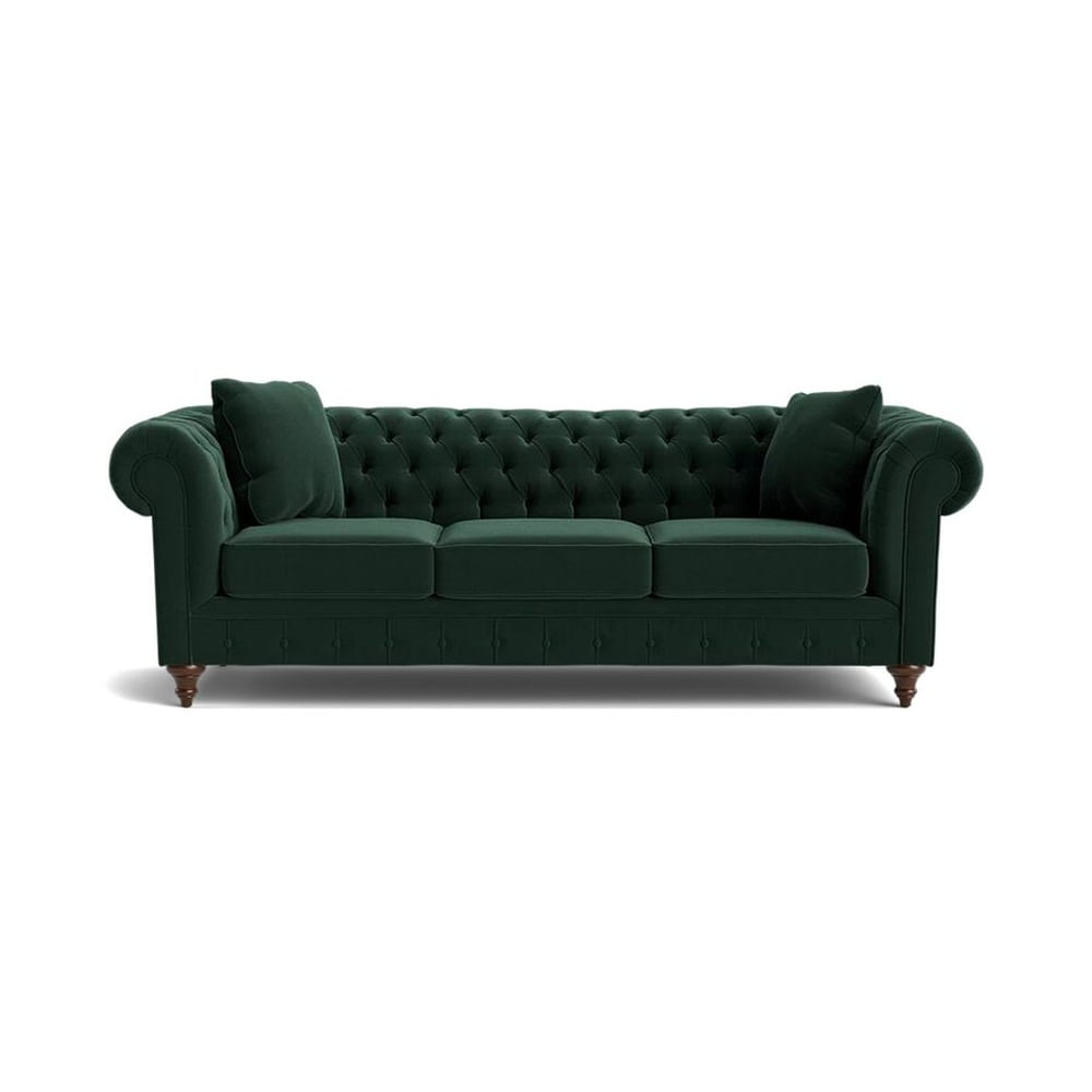 Sofá de 3 Cuerpos Chester Verde Oscuro Fabiani Home