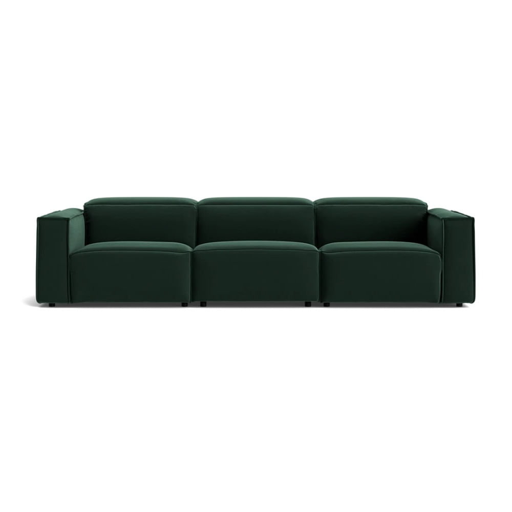 Sofá de 3 Cuerpos Bob Verde Oscuro Fabiani Home