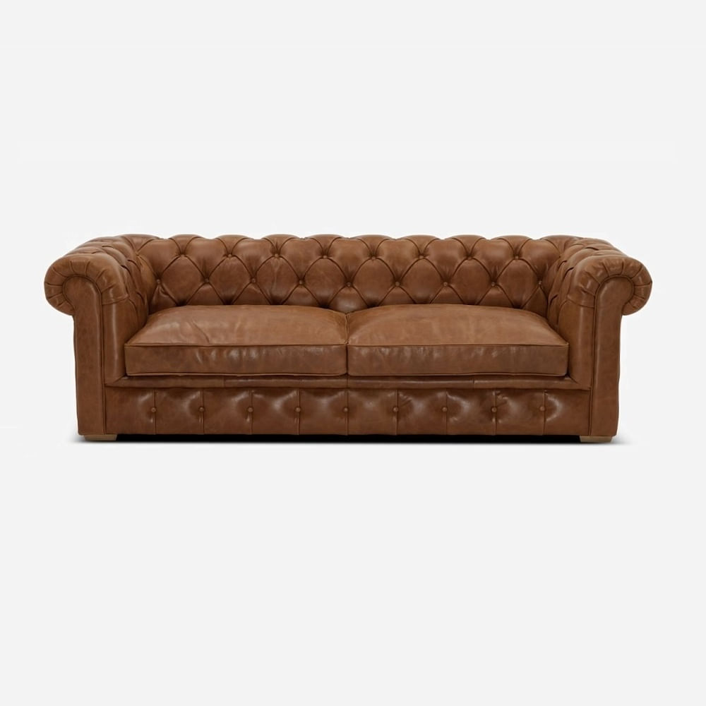 Sofá de 3 Cuerpos Chesterfield Habano Fabiani Home