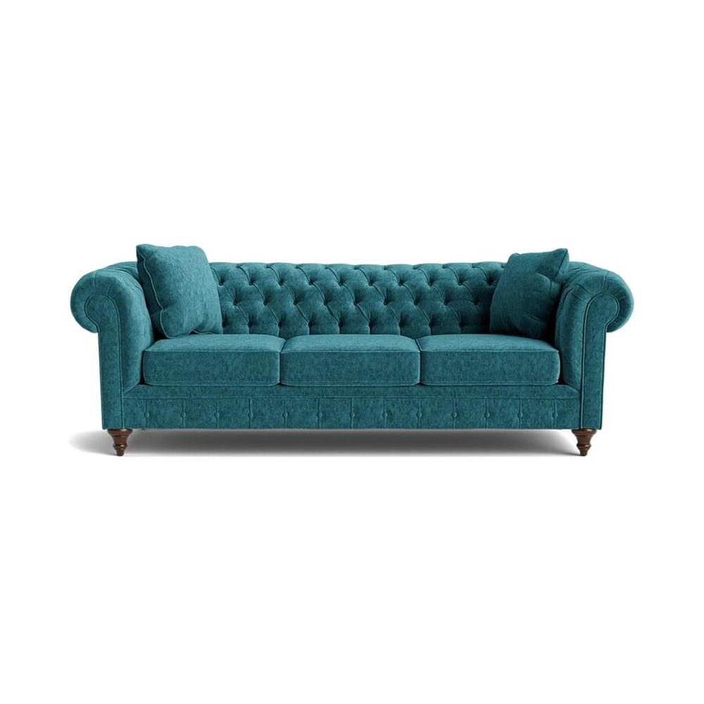 Sofá de 3 Cuerpos Chester Turquesa Fabiani Home