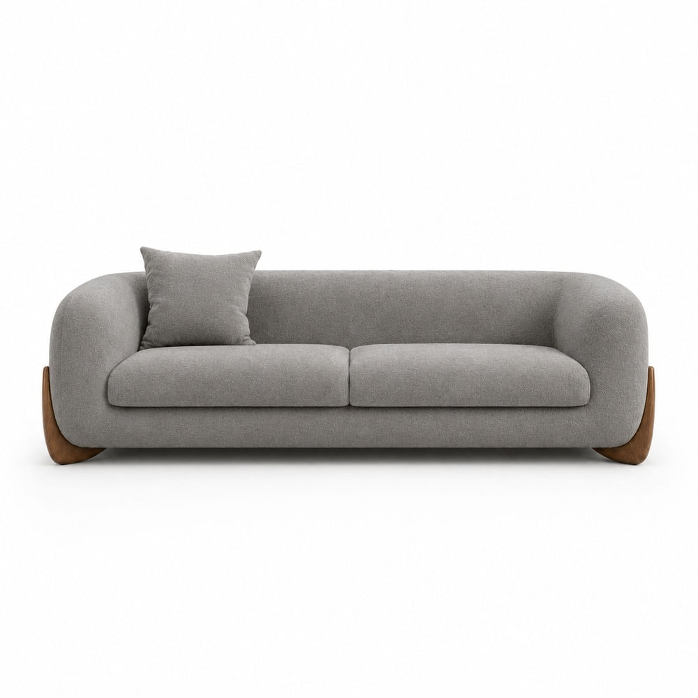 Sofá de 3 Cuerpos Boomerang Gris Fabiani Home