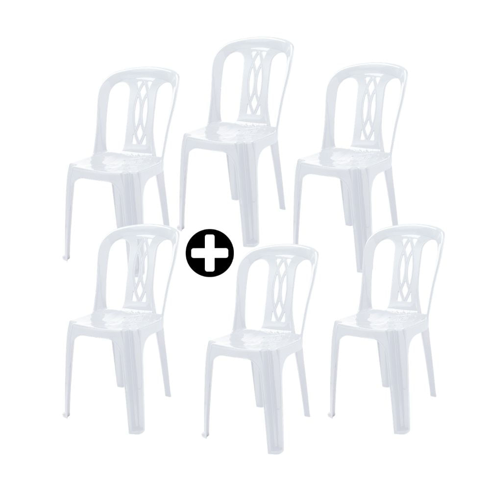 COMBO Reyplast: 6 Sillas de Plástico moderna Caoba