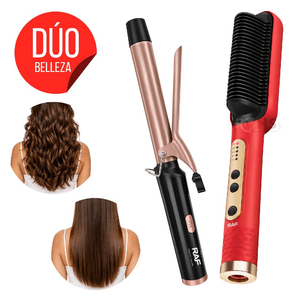Dúo RAF Rizador De Cabello Y Cepillo Alisador