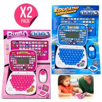 Pack Laptop Educativa Infantil Niño Y Niña 2 En 1 Español E Inglés Con Mouse Y Actividades