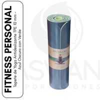 Mat de Yoga Fitness 10 mm Azul Oscuro con Verde