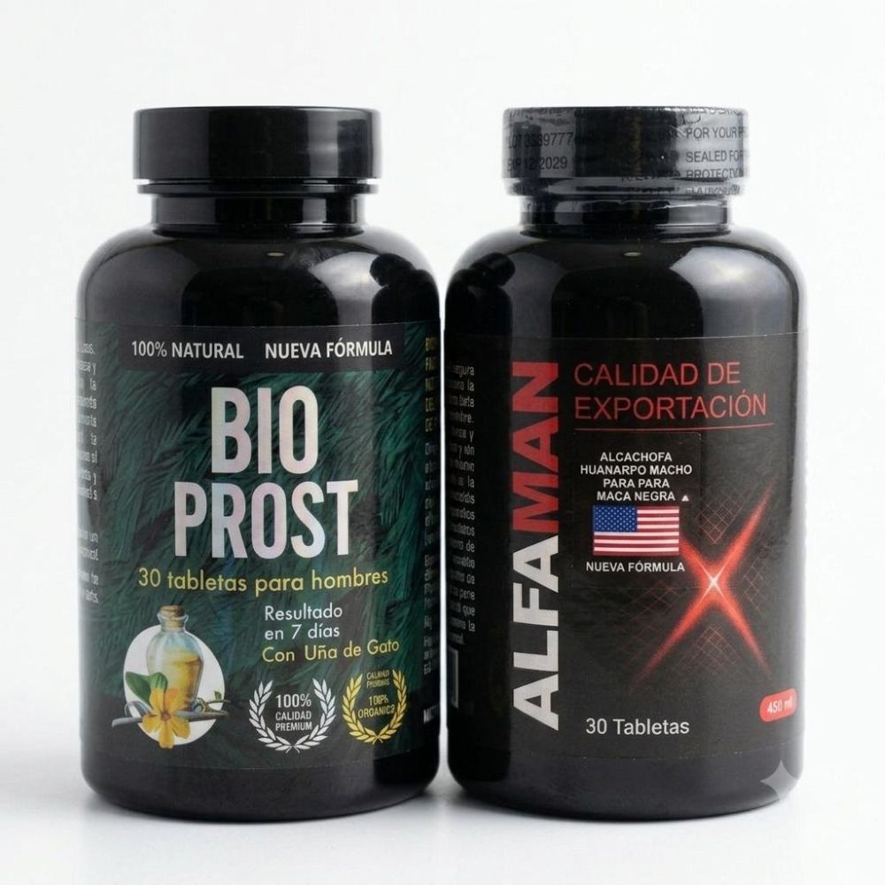 Pack Salud y Vigor Masculino Bioprost Alfaman Americano 30 30 Tabletas