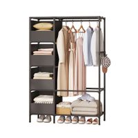 Perchero Colgador Organizador Estante Ropa F47 Negro