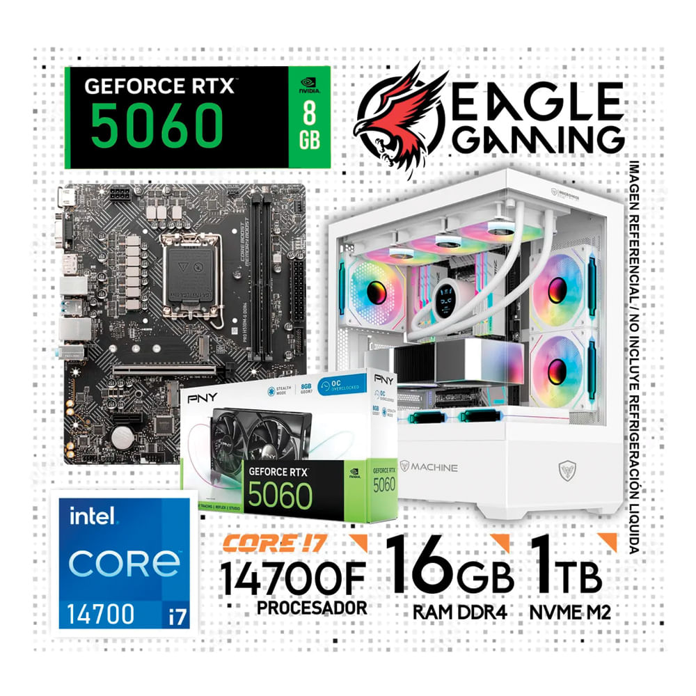 Computadora Pc Intel Core I7 14700 RAM 16GB SSD 1TB RTX 5060 - 14va Generación