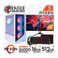 COMPUTADORA PC GAMER RYZEN 5 2400G RAM 16GB -SSD 5000GB - GRAFICA VEGA 11 2GB - MONITOR 24  con KIT