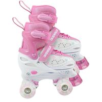 Patines oxie roller ajustable S 31-34 oxie pro rosado blanco