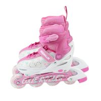 Patines lineal oxie roller para niña ajustable S 31-34 oxie pro rosado blanco