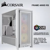 CASE CORSAIR MID TOWER FRAME 4000D RS BLANCO VENTILADORES ARGB PANEL ACERO Y VIDRIO TEMPLADO