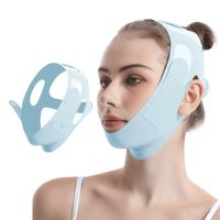Faja Facial Mentonera Ajuste Lateral Genérico Control doble mentón Papada Celeste