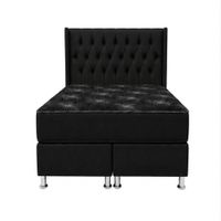 Cama Nova King Capitoné Premium -Colchón Ortopédico