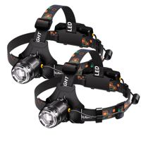 Pack 2 Linternas de Cabeza LED 950 Lúmenes Recargable 2 Baterías Sensor Zoom