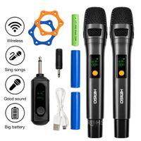 Micrófono Inalámbrico Kimiso KMS-904MC Recargable Con 2 Micrófonos Receptor USB Y Pantalla Digital