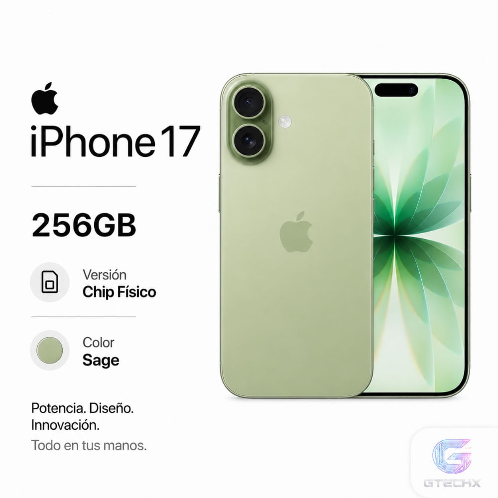 Celular Apple iPhone 17 256GB Chip Fisico 120Hz Sage