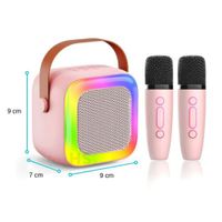 Micrófono Karaoke Con Parlante Rosado Ideal Para Diversión De los Peques Pack X2 Unidades