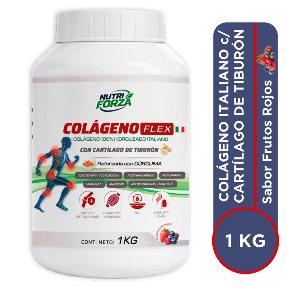 SUPLEMENTO COLÁGENO HIDROLIZADO COLÁGENO FLEX CON CARTÍLAGO DE TIBURÓN Y RESVERATROL POTE 1 KG