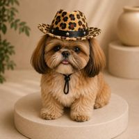 Sombrero Animal Print Marrón 13 Cm para Gatos y Perros