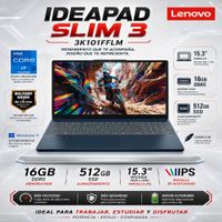 Laptop Lenovo IdeaPad Slim 3 15IRH10 Core i7-13620H 16GB 512GB SSD 15.3  WUXGA 83K101FFLM