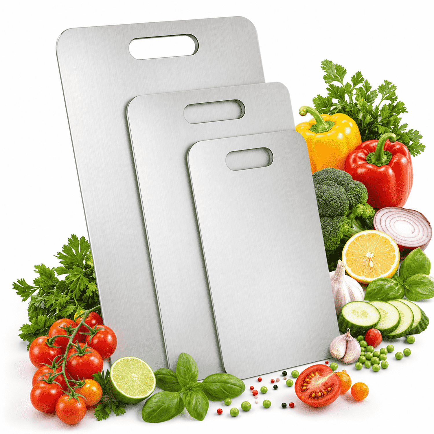 Tabla de Picar Acero Inoxidable 304 Antibacterial 35x28 cm