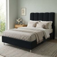 Cama Box Tarima Essenza + Cabecera Nube 1.5 Plazas Negro