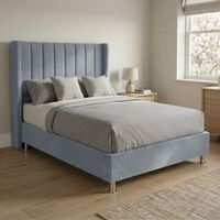 Cama Box Tarima Essenza + Cabecera Duna 1.5 Plazas - Gris Claro