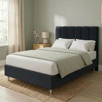 Cama Box Tarima Essenza + Cabecera Malva 2 Plazas - Negro