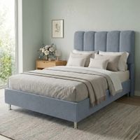 Cama Box Tarima Essenza + Cabecera Nube 2 Plazas - Gris Claro