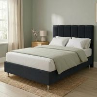 Cama Box Tarima Essenza + Cabecera Malva 1.5 Plazas Negro