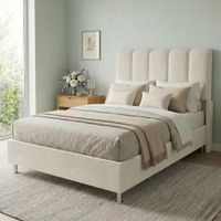 Cama Box Tarima Essenza + Cabecera Nube 2 Plazas - Blanco