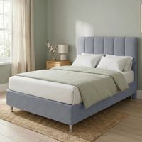 Cama Box Tarima Essenza + Cabecera Malva 2 Plazas - Gris Claro