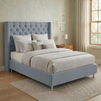 Cama Box Tarima Essenza + Cabecera Nordic 1.5 Plazas - Gris Claro