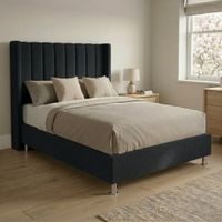 Cama Box Tarima Essenza + Cabecera Duna 2 Plazas - Negro