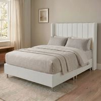 Cama Box Tarima Essenza + Cabecera Duna King - Blanco