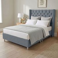 Cama Box Tarima Essenza + Cabecera Nordic Queen - Gris Claro