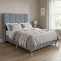 Cama Box Tarima Essenza + Cabecera Nube King - Gris Claro