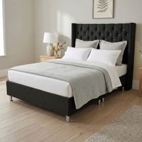 Cama Box Tarima Essenza + Cabecera Nordic King - Negro