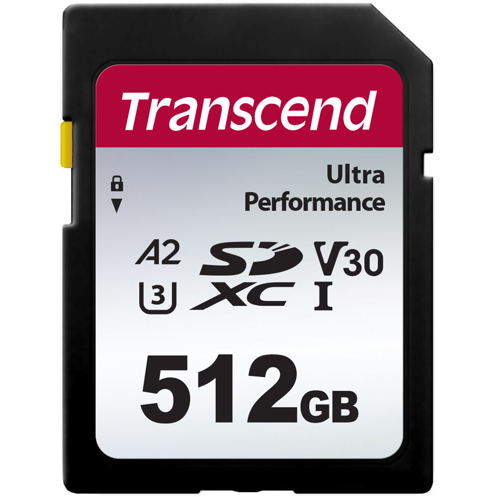 Transcend 340S Tarjeta SDXC 512GB UHS-I A2 - Velocidad de Lectura 160 MB/s, Velocidad de E