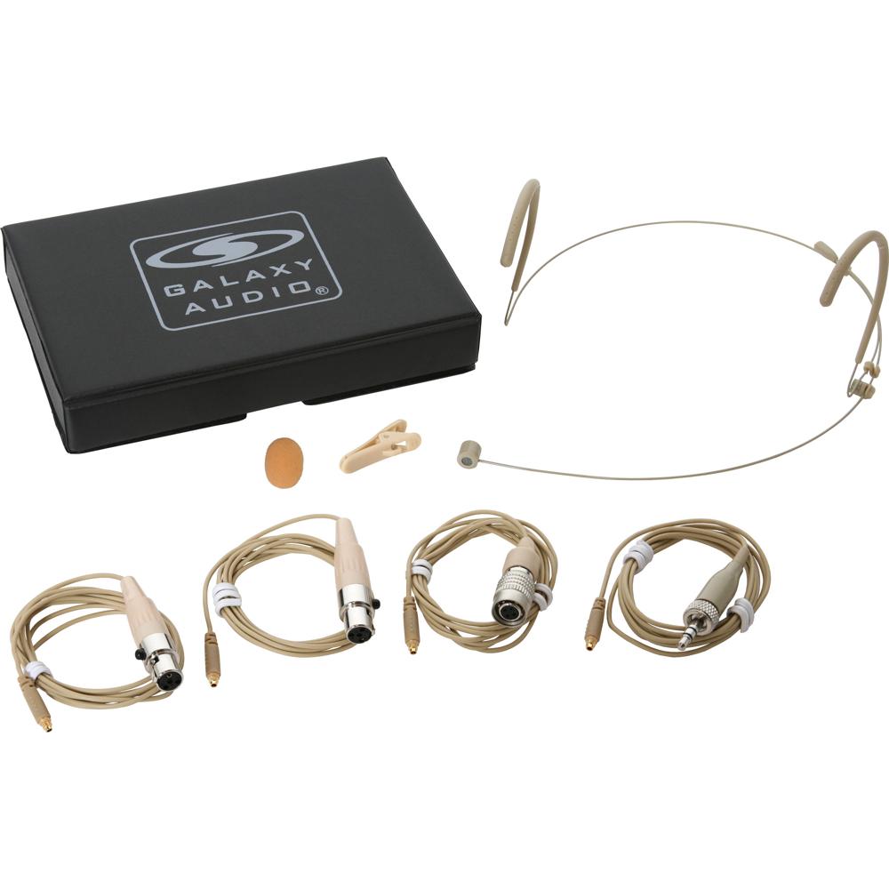 Galaxy Audio HSM8 Micrófono Headset Unidireccional Beige con 4 Cables, 50 Hz a 16 kHz, Bo
