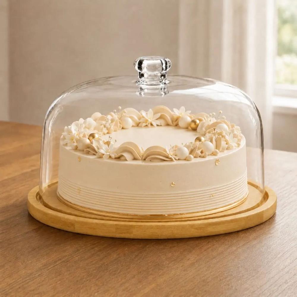 Porta Torta con Base de Bambú Redondo Myaz  75RD11