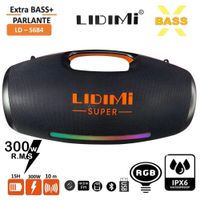 Parlante Bluetooth 300W Portátil Lidimi Super LD-s684 X-bass Negro