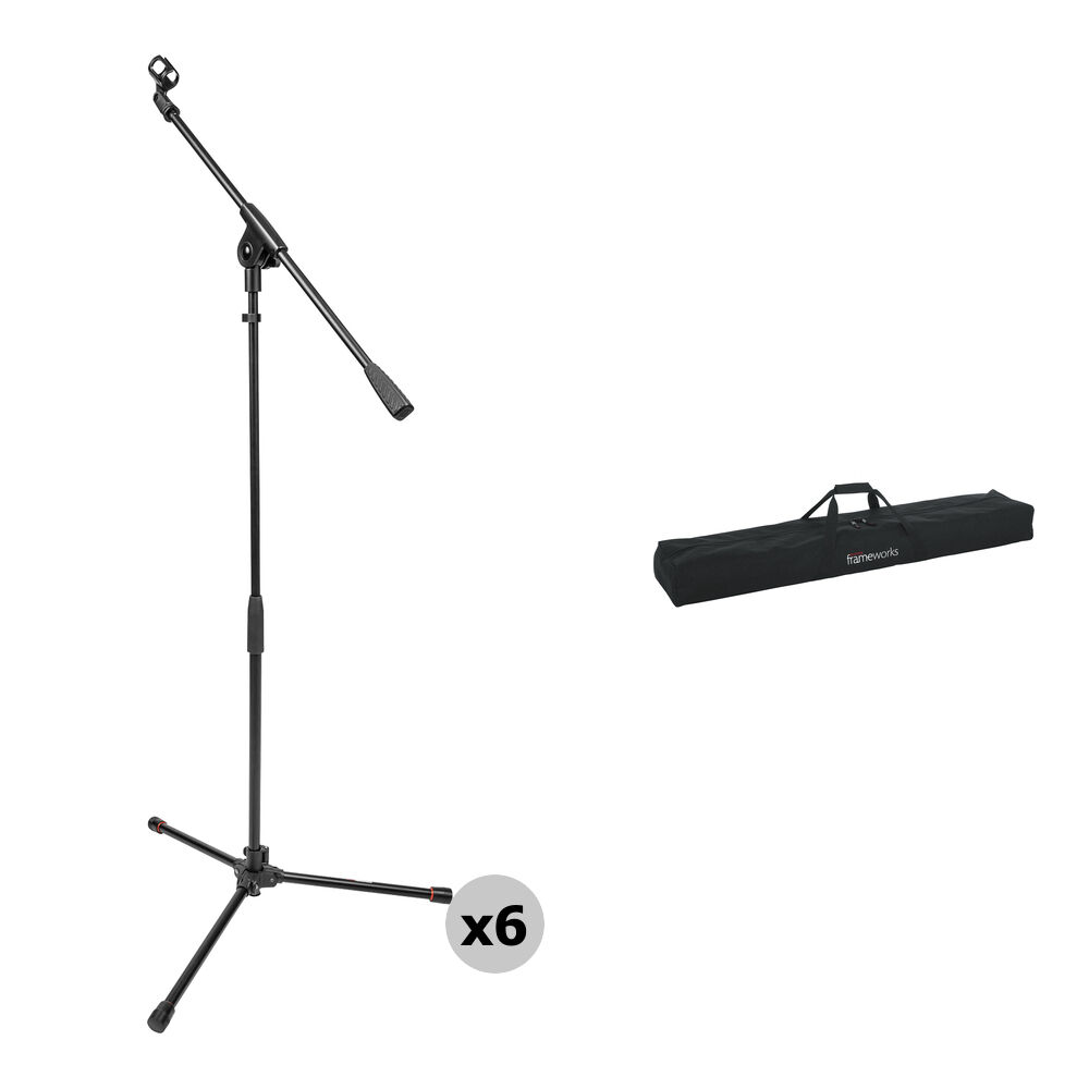 Gator Frameworks Soporte de Micrófono Boom Fijo Compacto con Base de Trípode y Bolsa de