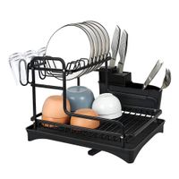 Escurridor De Platos De 2 Niveles De Aluminio Modelo 421 Negro  184NE01